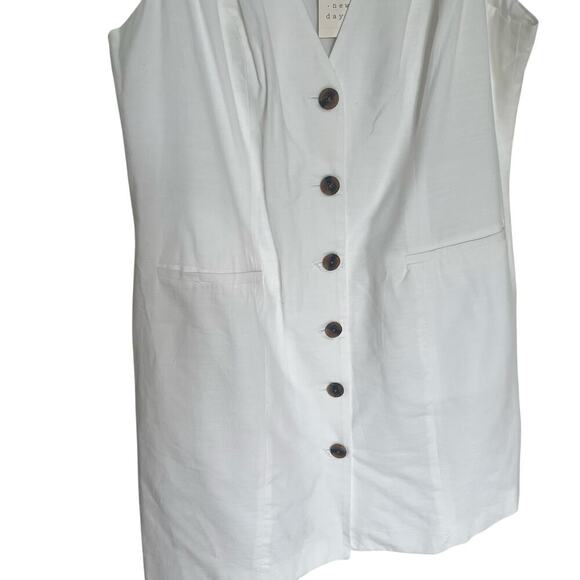 A New Day Women's Mini Cotton Blend Vest Dress White Size XXL NWT - Picture 5 of 9